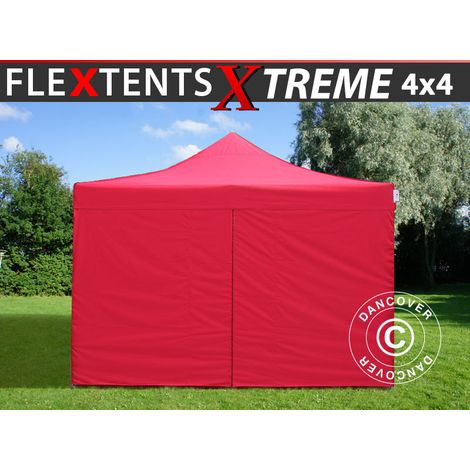 Pop up gazebo FleXtents Xtreme 60 4x4 m Red, incl. 4 sidewalls (1/2)