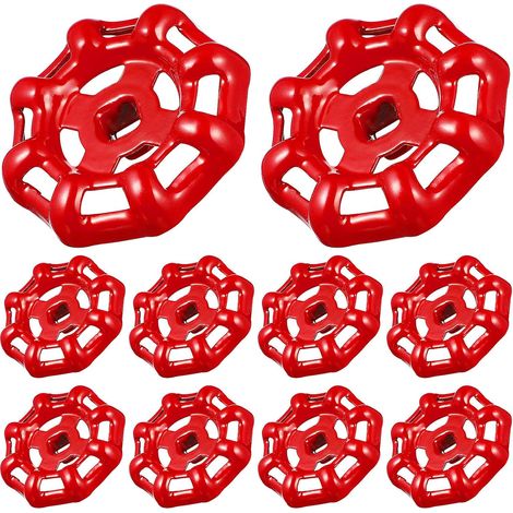 Poignées Industrielles Garantissant un Flux Fluide sans Dépôt Lot de 10 en Fonte Rouge Poignée à Fond Plat pour Vanne pour Robinetterie (1/5)