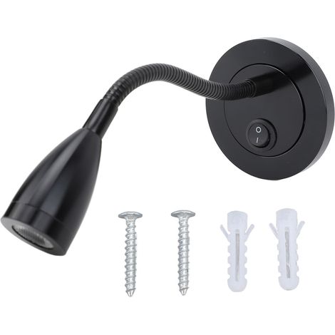 Lampe de lecture LED DC 12 à 24 V blanc chaud haute luminosité RV chevet pour camions camping-cars noir (1/5)