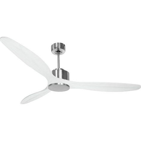 Modulo de KlassFan - Super destratificateur et ventilateur DC 166 cm Chrome pales bois blanc sans Lumière 30 à 60 m²