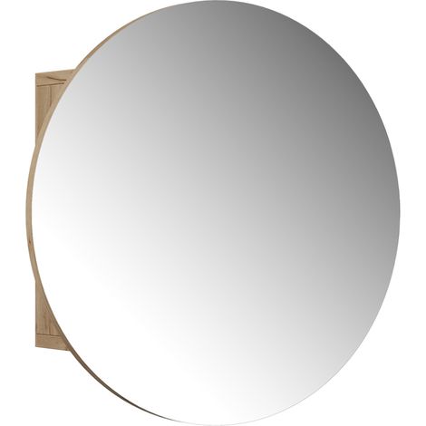 Armario con espejo para baño Loki, Roble dorado, 50 x 50 cm con 2 compartimentos, Vicco