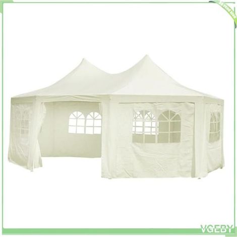 Couverture de tente de réception extérieure - FAFEICY - 6 x 4,4 x 3,3 m - PVC 260 g/m² - Fenêtres arquées (1/2)