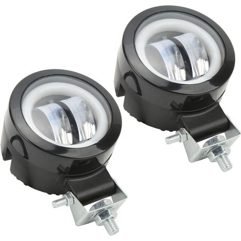 Phares antibrouillard à LED 20 W 6500 K pour motos, camions, SUV, quads et éclairage architectural (feux de jour inclus). Ouverture jaune. (1/5)