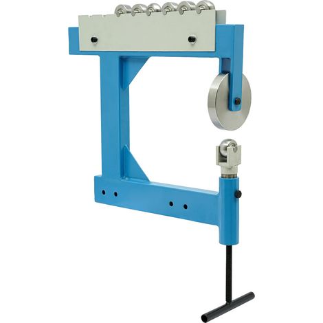 Roue anglaise en tôle, machine à étirer avec 6 rouleaux (bleu) -Roue de table anglaise en acier au carbone - 6 roulettes d'étirement - Pour le travail de la tôle et le modelage des métaux (1/5)