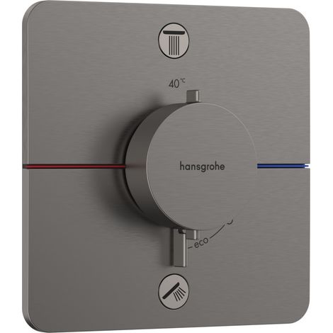 Hansgrohe ShowerSelect Comfort - Unterputz-Thermostatarmatur für 2 Verbraucher, Chrom schwarz gebürstet 15583340 (1/5)