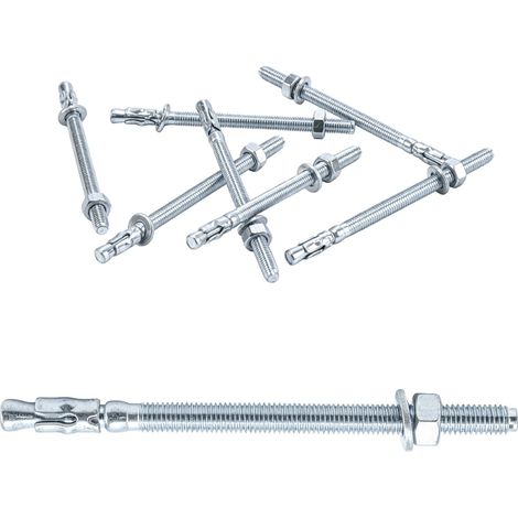 20 pièces de boulons d'ancrage M6, ancres en béton pour charges lourdes M6x90mm, boulons d'ancrage pour garde-corps béton fenêtre pierre machines poutres vis de fixation écrous set (1/5)