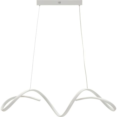 Lampadario a sospensione in metallo bianco, 80x20x120 cm – led Uter (1/5)