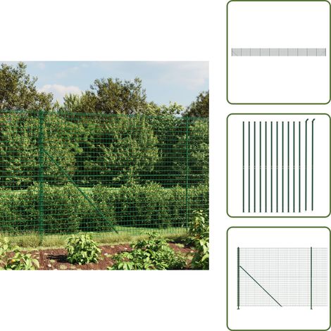 Recinzione verde - vidaXL Recinzione Metallica con Flangia Verde 1,6x25 m - Acciaio zincato