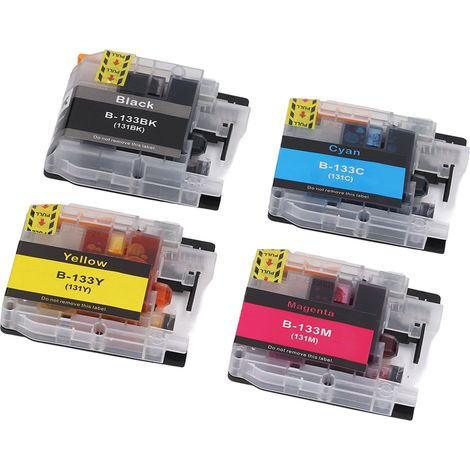 4-Farben-Einweg-Tintenpatrone Fluent Printing Stable Chip Druckertintenpatrone Ersatz BK CMY LC133 (1/5)