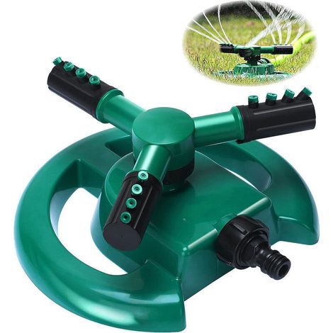 Arroseur de jardin automatique pour pelouse, système d'arrosage rotatif à 360 degrés à 3 bras (1/4)