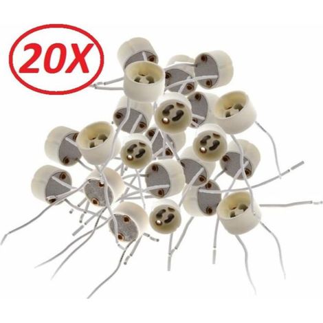 Lot de 20 Douilles Culot GU10 pour Ampoule Halogène ou Led (1/4)