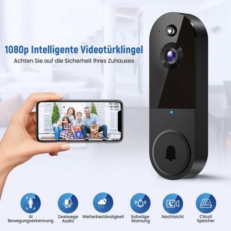 Kostenlose Video-Türklingel Türklingel mit Kamera Kabellose Video-Türklingel Heimüberwachung Türklingel mit App Intelligente Türklingel Keine Für (1/5)