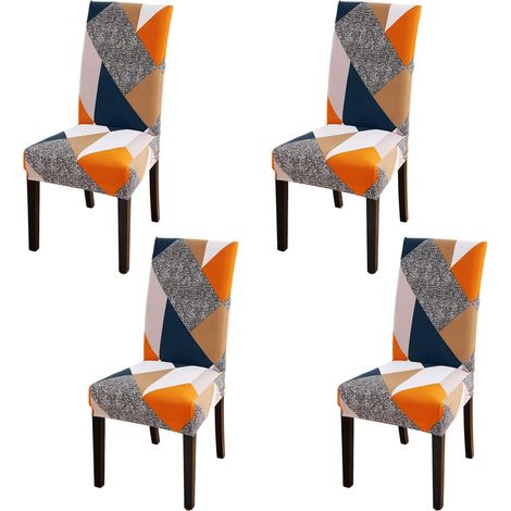Stuhlhussen 4er Set Stretch Stuhlhussen für Esszimmerstühle, Abnehmbarer Waschbarer Stühle Schutz Dekoration Stuhlbezug für Haus, Küche, Hotel, Restaurant, Bankett, Hochzeit, Party