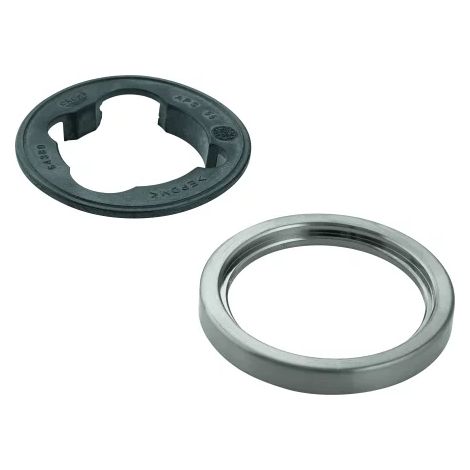 GROHE Rosace 48603, ronde, pour robinetteries de lavabo sans tirette de vidage, supersteel, 48603DC0