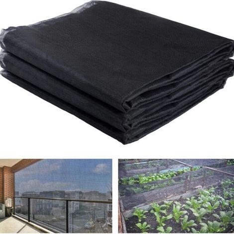 Malla reforzada para jardín – 3 x 10 m, barrera antipájaros PPT Nano, malla antiinsectos para plantas de exterior, hortalizas, patios, balcones, terrazas, 33% de protección solar (negra) (1/4)
