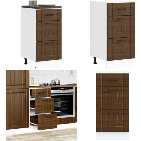 vidaXL Küchen-Unterschrank Lucca Braun Eichen-Optik Holzwerkstoff (1/5)