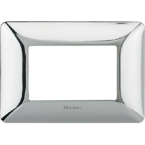 Bticino matix placca 3 posti tecnopolimero cromo lucido am4803gcr