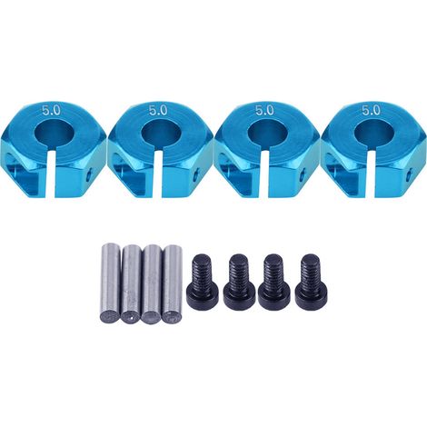 Adaptateur universel pour roue hexagonale de 12 mm pour voiture RC HSP Sakura à l'échelle 1/10 (5 mm, bleu) (1/5)