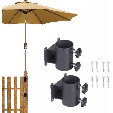 Adjustable iron parasol base for terrace, railing, parasol (1/5)