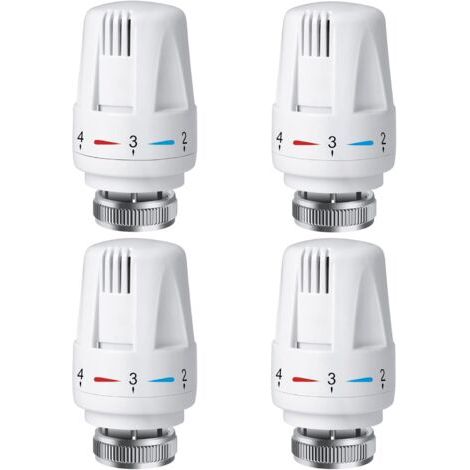 4 PCS Tête Thermostatique Radiateur, Tête Thermostat Radiateur TRV M30 x 1,5, Vanne Thermostatique Radiateur, Vannes de Radiateur de Radiateur pour Système de Chauffage pour Maison et Bureau