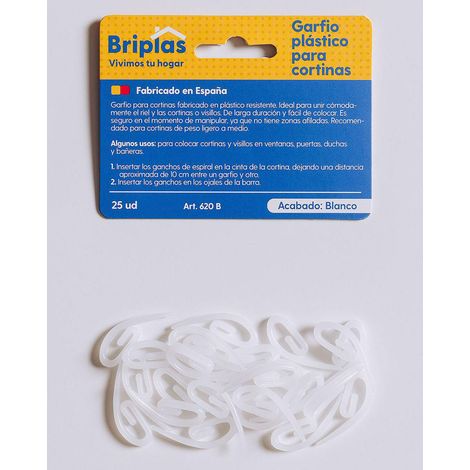 FPLUS briplas garfio-corchete cortina baño 25 u blanco 620 , briplas garfio-corchete cortina baño 25 u blanco 620