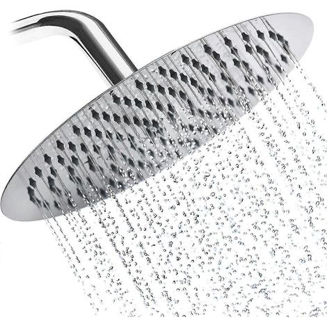 Pommeau de douche rond en acier inoxydable de 8 pouces, effet pluie, orienté vers un miroir à 180° (1/5)