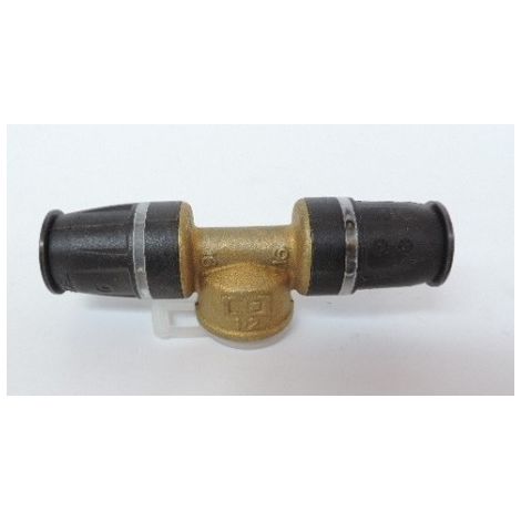 Té sortie femelle pour tube multicouche Ø 16mm F15X21 (16 x Rp 1/2") bi-matière laiton / PPSU plomberie TECELOGO TECE 8710402