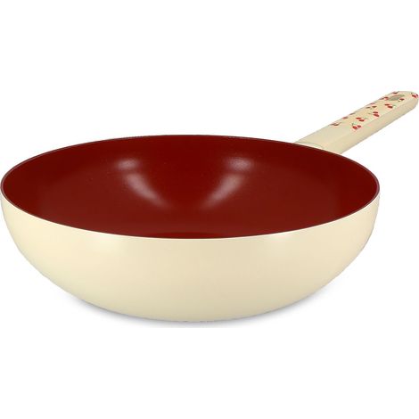 Wok 28cm en aluminium, CERISE (1/4)