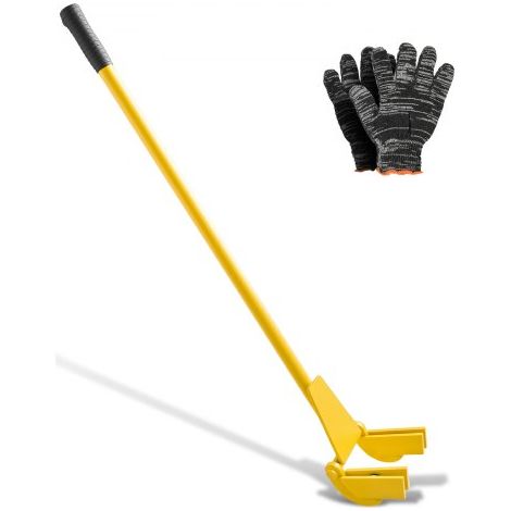 Barra de Palanca de Acero al Carbono, Extractor de Palés de 114,3 cm, Capacidad de Carga de 907,18 kg, Herramienta de Desmontaje de Madera con Guantes para Desmontar Tablas de Extracción (1/5)