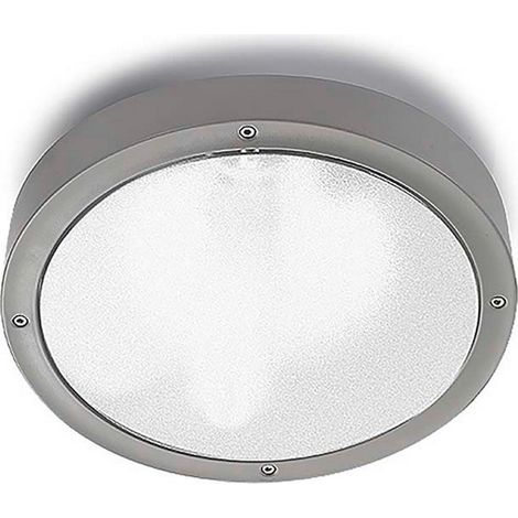 LEDS C4 Basic Technoploymer Ø300mm Extérieur Simple Flush Large Gris Opale IP65 E27