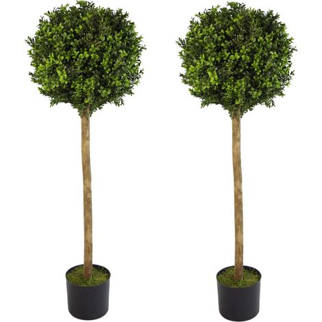 120cm Pair of Pair of 4ft Artificial Boxwood Buxus Ball Topiary Tree (1/3)