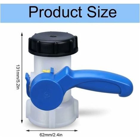Adaptateur de Réservoir d'eau IBC, Robinet Cuve IBC Adaptateur Universel DN40 62 mm pour Robinet de Vidange, Citerne de Pluie, Bidon (1/3)