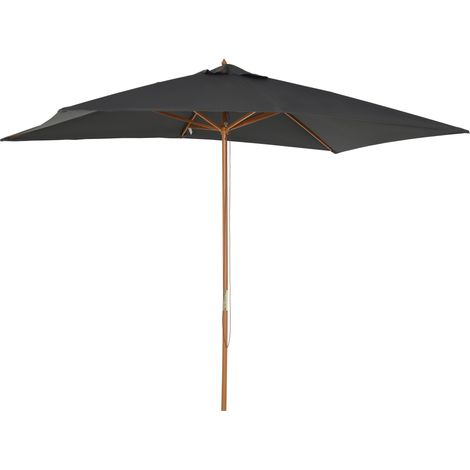 Outsunny Rechteckiger Sonnenschirm, gerade, 3 m (L) x 2 m (B) x 2,5 m (H), Dunkelgrau, für den Garten