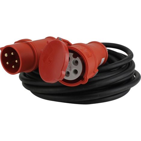 CEE-Verlängerung 5-polig 16A H07RN-F5G1,5 10m schwarz Stecker & Kupplungen
