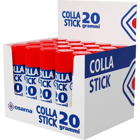 Colle Forte Stick Extra Adhésive, 20 Bâtons, 20 gr - Set Colles sans Solvants pour Papeterie Bureau et Fourniture Scolaire - Résistante et sans Grumeaux sur Papier et Carton, Sûre pour Enfants (1/5)