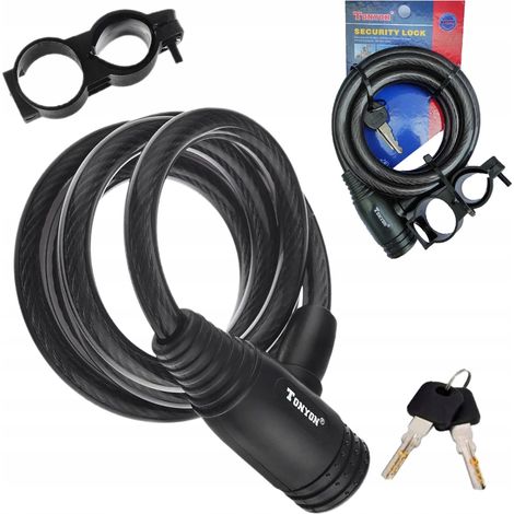 Lucchetto per bicicletta 150x10 Tonyon con cavo e chiave (1/5)