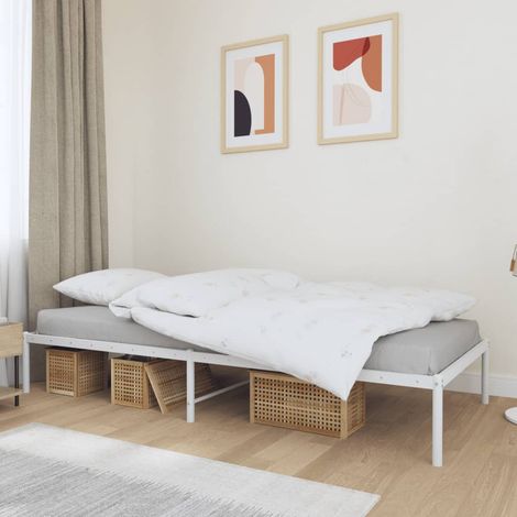 Furniture Limited - Estructura de cama sin colchón metal blanco (1/5)