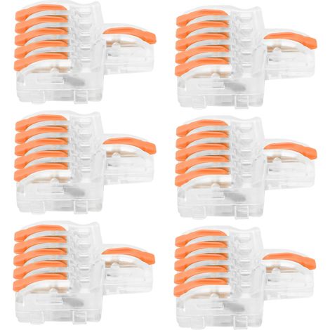 20 connecteurs rapides pour fils SPL, borniers en T, répartiteurs de lignes pour conducteurs en cuivre 5 en 1 (orange) (1/5)
