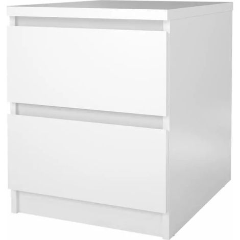 comodino 2 cassetti "naia" bianco lucido 40,4x50x49,5 cm (1/4)