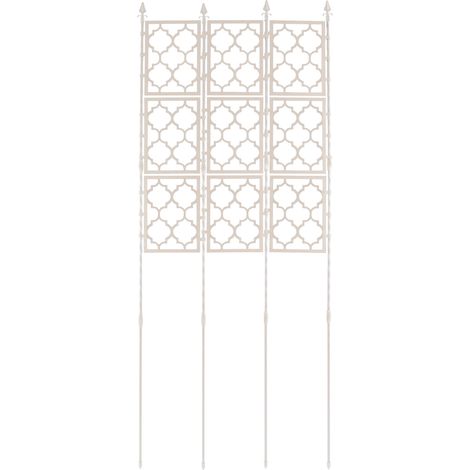 Treillis de Jardin en métal pour plantes grimpantes, intérieur/extérieur, Treillis support géométrique, pour rosiers, clématites, et concombre - 85x220 cm, Blanc (1/5)