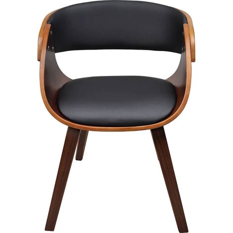 vidaXL Silla de comedor de madera curvada y cuero sintético (1/2)