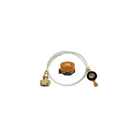 Réchaud à gaz pour extérieur - Réchaud de camping - Réchaud au propane - Brûleur LPG plat - Réservoir - Coupleur de bouteilles (1/5)