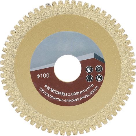 Disque diamant 100mm, grain 60, lame de scie et meule à tronçonner pour carrelage, marbre, pierre (1/5)