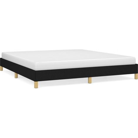 Lit adulte pour 2 personnes, Structure de lit, Assemblage Facile, Noir 180 x 200 cm Tissu OIB6496E (1/5)