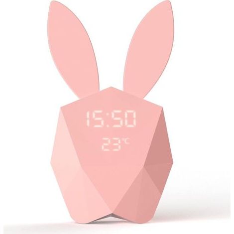 Smart and Connected Alarm Clock with Motion Detector - Portable Design Night Light - Pink