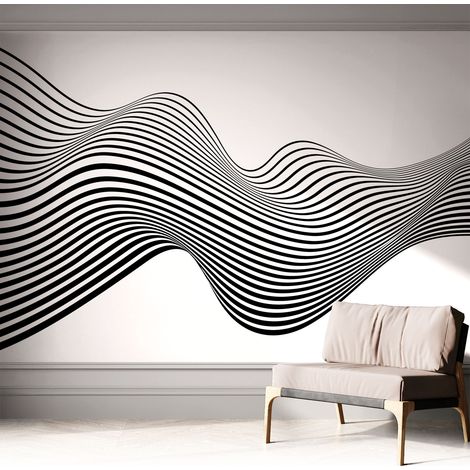 Papier peint adhésif décoratif avec colle pour salon chambre et bureau Installation rapide Abstraction dynamique 312x219 cm (1/5)