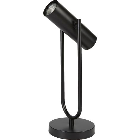 Lampada Da Scrivania Moderna Telescopio Acciaio Nero 1 Luce Gu10 (1/5)