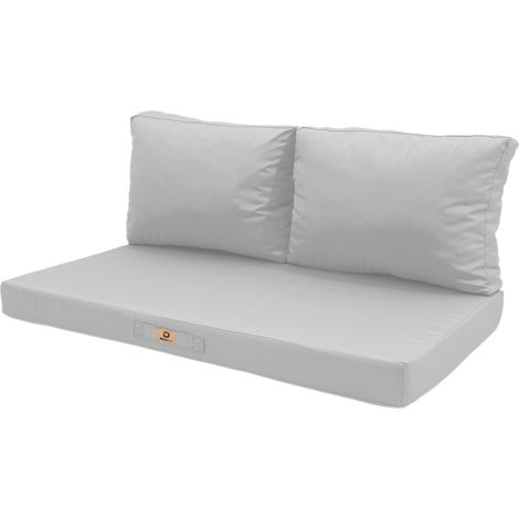 Coussins pour salon de jardin déhoussable 100x50cm Gris galet