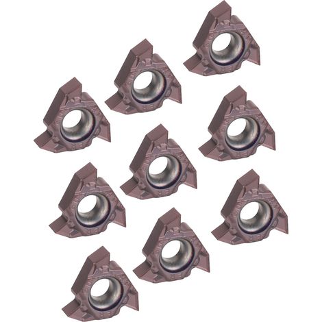 Packung mit 10 CNC-Dreheinsätzen 16ER AG60 Hartmetall (EM598L) für Wendeschneidplatten, Gewindewerkzeughalter, Stahl, Präzision. (1/5)