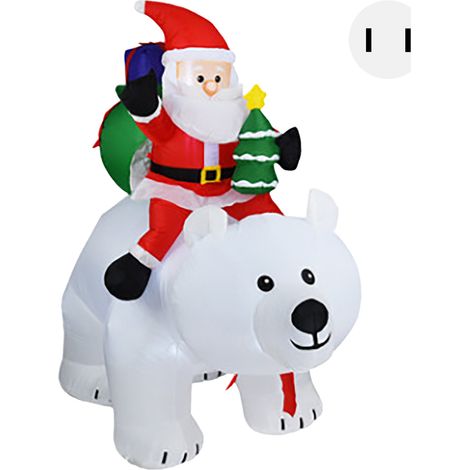 Ours polaire gonflable de noël, 6,8 pieds, décoration de cour gonflable étanche avec lumières LED pour jardin extérieur et pelouse (1/5)
